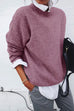 Rebadress Fake Two Pieces Contrast Collared Sweater