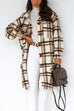 Rebadress Classic Lapel Buttons Plaid Midi Outwear