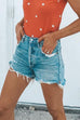 Rebadress Street Style Raw Hem Ripped Shorts with Pockets