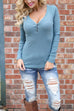 Rebadress V Neck Long Sleeve Basic T-shirt