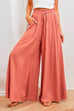 Rebadress Drawstring Elastic Waist Wide Leg Baggy Pants(5 Colors Available)