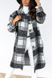 Rebadress Classic Lapel Buttons Plaid Midi Outwear