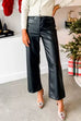 Rebadress One Button Straight Leg Faux Leather Pants