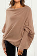 Rebadress Solid Batwing Sleeves Slouchy Knit Sweater