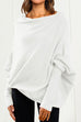 Rebadress Solid Batwing Sleeves Slouchy Knit Sweater