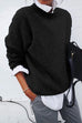 Rebadress Fake Two Pieces Contrast Collared Sweater