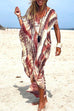 Rebadress Tie Dye Short Sleeve Slit Oversized Beach Dress