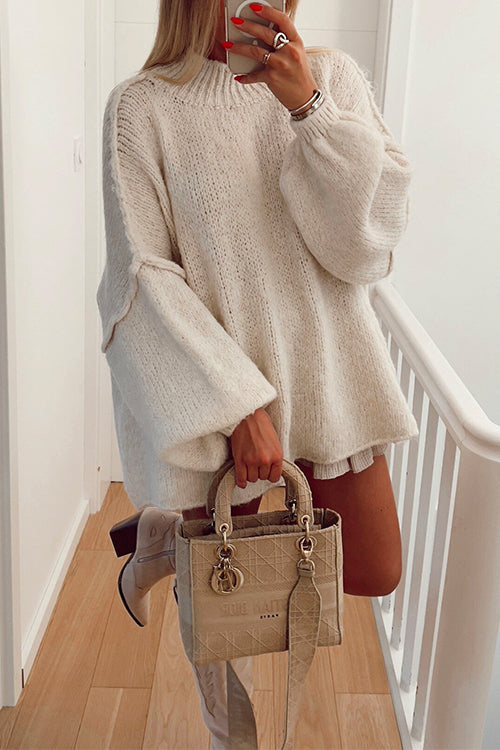 Rebadress Drop Shoulder Plain Casual Pullover Sweater