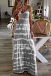 Rebadress V Neck Spaghetti Strap Tie Dye Casual Maxi Dress