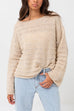 Rebadress Drop Shoulder Hollow Out Solid Knitting Sweater