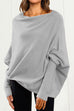 Rebadress Solid Batwing Sleeves Slouchy Knit Sweater