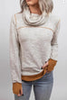 Rebadress Cowl Neck Color Block Sweatshirt with Thumb Hole