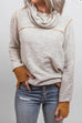 Rebadress Cowl Neck Color Block Sweatshirt with Thumb Hole