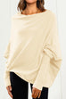 Rebadress Solid Batwing Sleeves Slouchy Knit Sweater