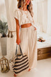 Rebadress Drawstring Hem Crop Top Wide Leg Pants Loungewear Set