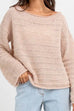 Rebadress Drop Shoulder Hollow Out Solid Knitting Sweater