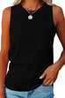 Rebadress Solid Crewneck Casual Tank Top