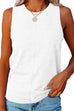 Rebadress Solid Crewneck Casual Tank Top