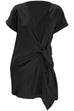 Rebadress Casual Cross V Neck Short Sleeve Wrapped Dress