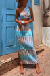 Rebadress One Shoulder Cut Out Waist Side Split Tie Dye Maxi Dress