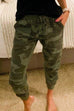 Rebadress Drawstring High Waist Camo Jogger