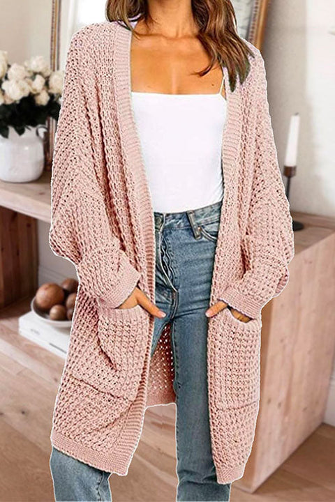 Rebadress Open Front Batwing Sleeves Pocketed Baggy Sweater Cardigan