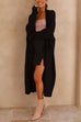 Rebadress Open Front Dolman Sleeves Pocketed Long Knit Cardigan