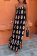 Rebadress Tie Knot One Shoulder Boho Printed Maxi Vacation Dress