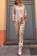 Rebadress Casual Pocketed Cargo Satin Jogger Pants