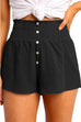 Rebadress Buttons Frilled High Waist Solid Shorts