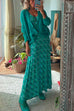 Rebadress Scoop Neck 3/4 Sleeve Maxi Floral Dress
