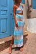 Rebadress One Shoulder Cut Out Waist Side Split Tie Dye Maxi Dress