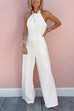 Sleeveless Halter Waisted Wide Leg Jumpsuit