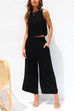 Rebadress Buttons Tank Top and Pockets Wide Leg Crop Pants Set