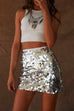 Rebadress Elastic Waist Sequin Bodycon Mini Skirt