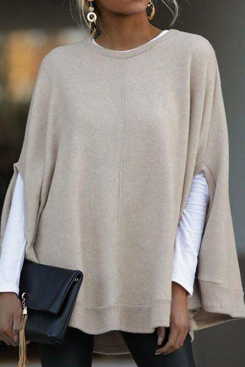 Rebadress Crewneck Batwing Sleeve Cloak Top