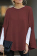 Rebadress Crewneck Batwing Sleeve Cloak Top