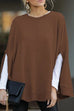 Rebadress Crewneck Batwing Sleeve Cloak Top