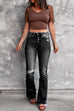 Rebadress Distressed Bell Bottoms Ripped Jeans