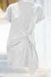 Rebadress Casual Cross V Neck Short Sleeve Wrapped Dress