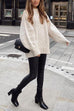 Rebadress Oversized Mockneck Cable Knit Winter Sweater