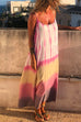 Rebadress Spaghetti Strap Sleeveless Tie Dye Maxi Dress