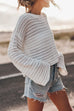 Rebadress Crewneck Long Sleeves Hollow Out Boho Knitting Pullovers