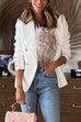 Rebadress Lapel Double Breasted Open Front Blazer Jacket