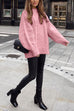 Rebadress Oversized Mockneck Cable Knit Winter Sweater