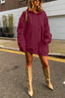 Cozy Thumb Hole Long Sleeves Mini Sweatshirt Dress