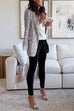 Chicest Open Front Pocketed Sequin Blazer Coat