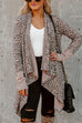 Rebadress Drape Open Front Irregular Leopard Cardigan