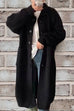 Rebadress Collared Button Down Pocketed Long Sweater Cardigan