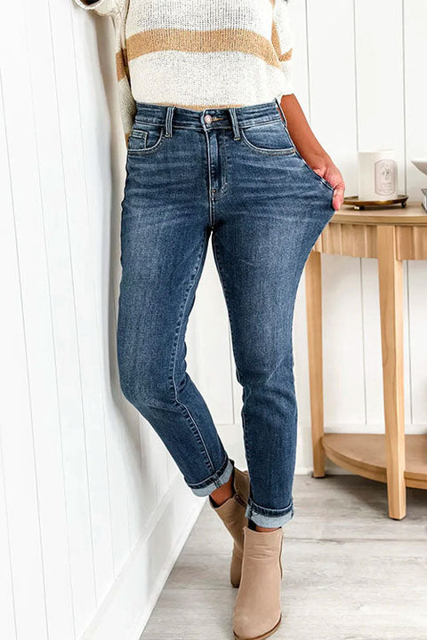 Rebadress Distressed High Rise Stretchy Denim Pants